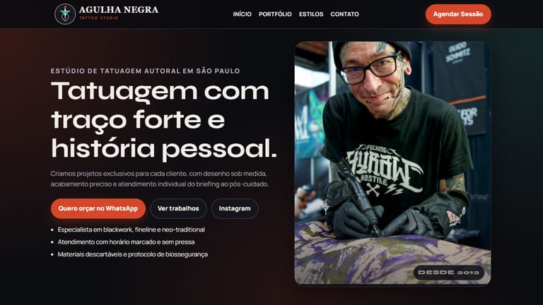 Site Agulha Negra Tattoo Studio