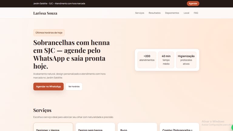 Site Larissa Souza – beleza